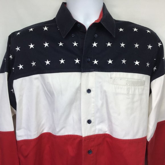 Panhandle Slim Men Stars & Stripes Shirt M - Picture 2 of 6